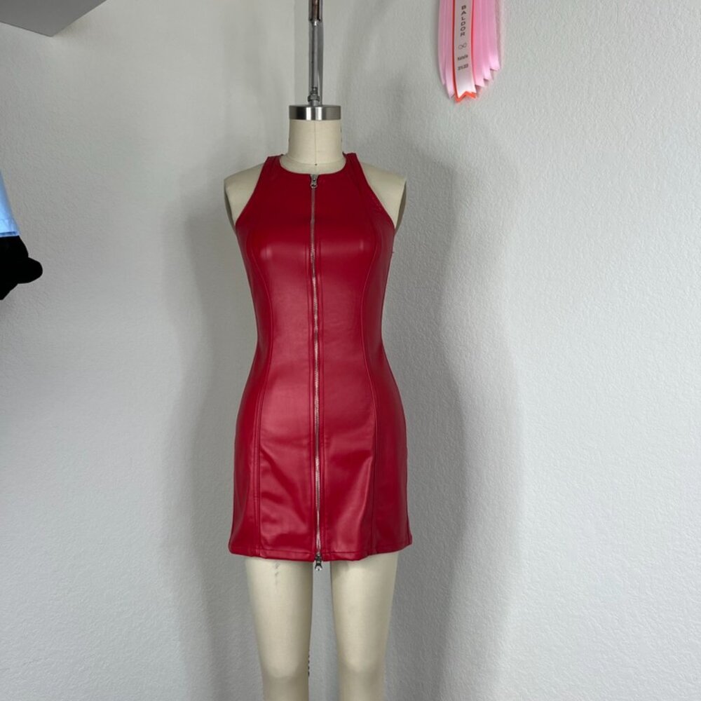 REVICE Light Blue Denim Dress with Front Zipper - Picture 12 of 12